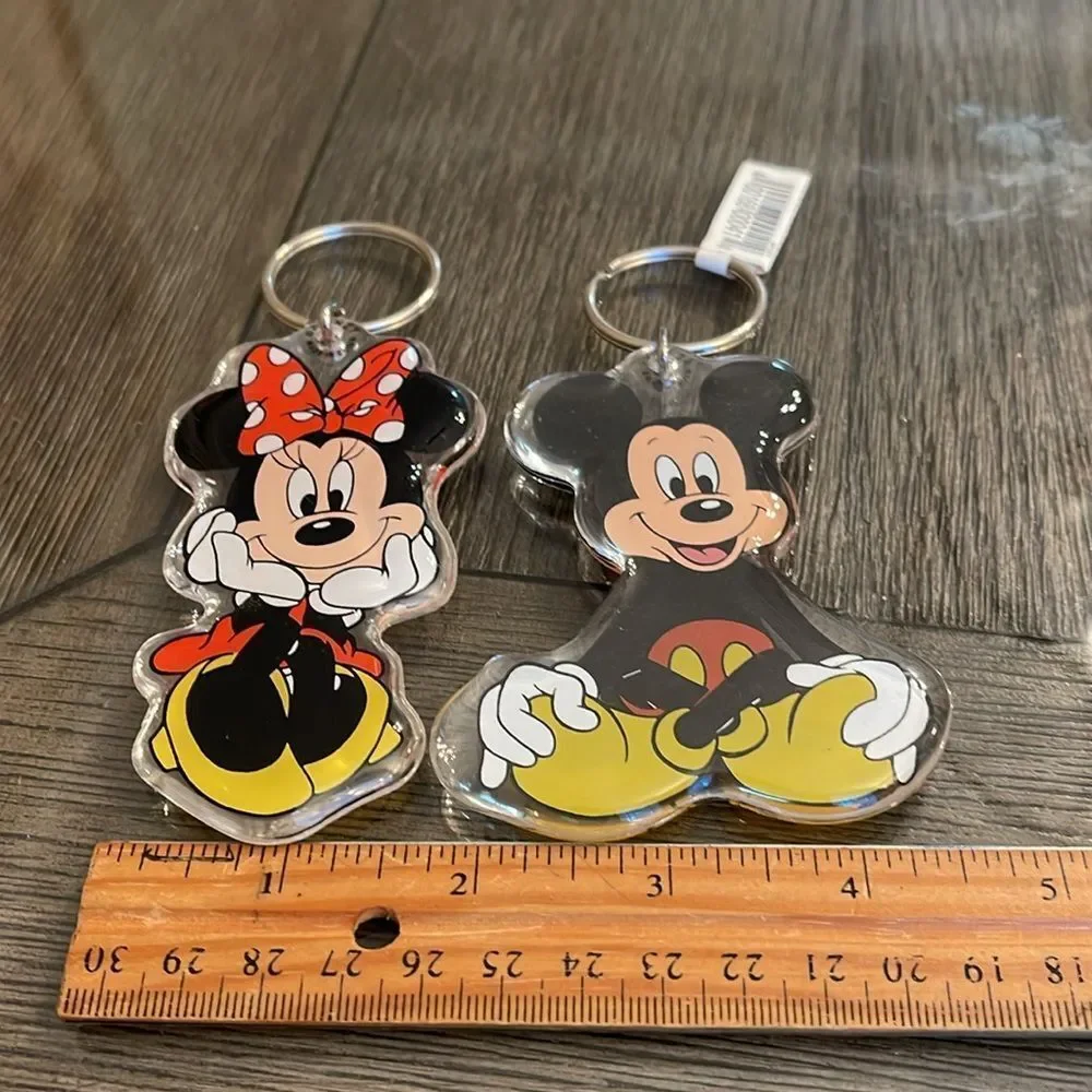 Vtg 80s Walt Disney World Disneyland Mickey & Minnie Mouse Keychains 4